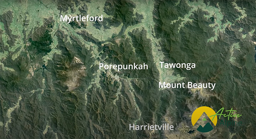 Alpine Shire map of outdoor fitness equipment